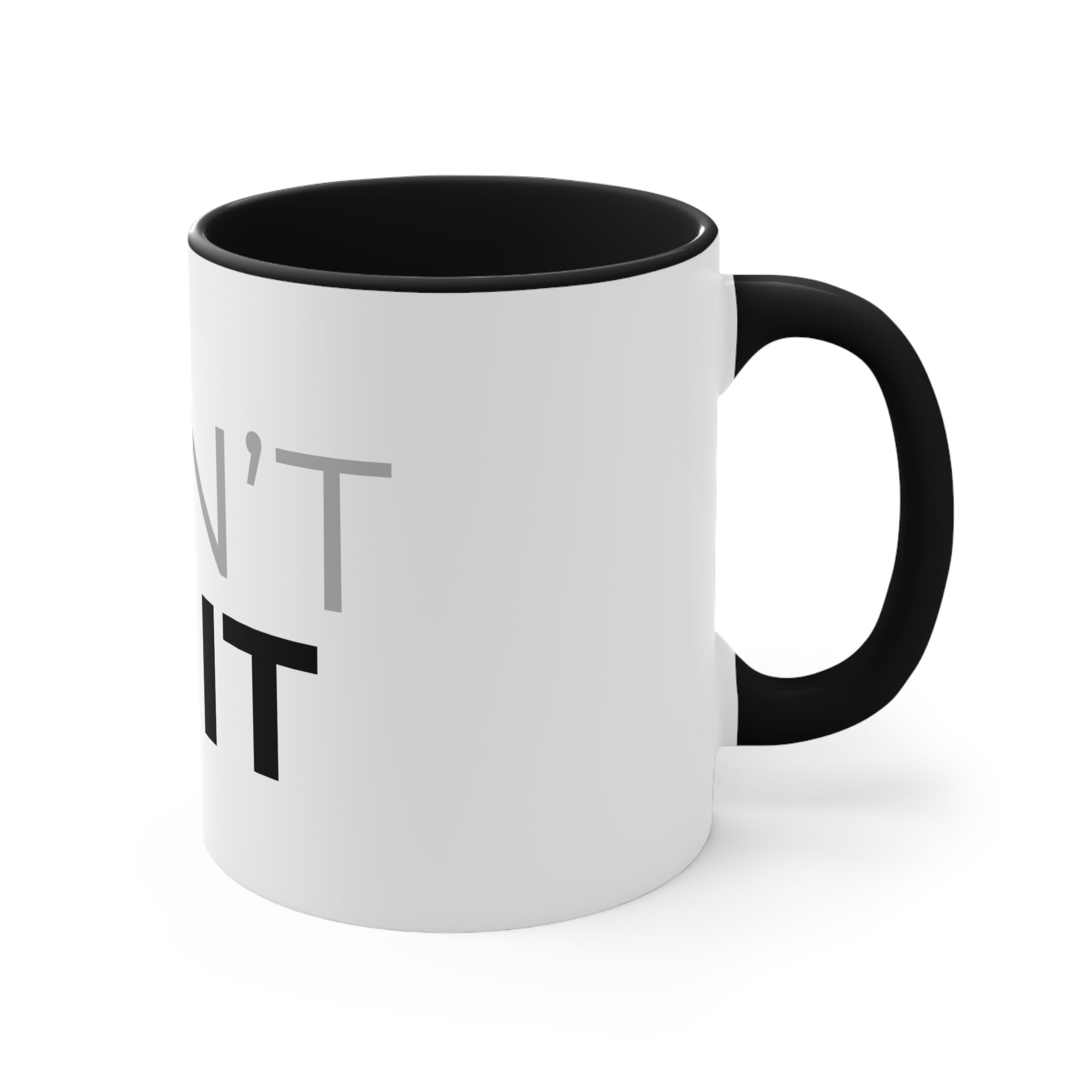 Don't Quit Accent Mug — Motivational Pink Interior & Handle Coffee Cup